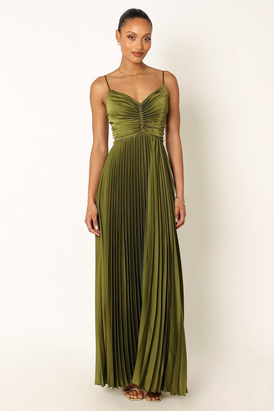 GRANT – VESTIDO MIDI PLEGADO FORMAL