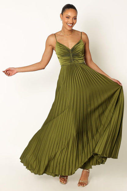 GRANT – VESTIDO MIDI PLEGADO FORMAL