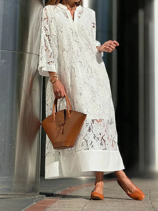 ALINA – VESTIDO BLANCO DE ENCAGE ELEGANTE