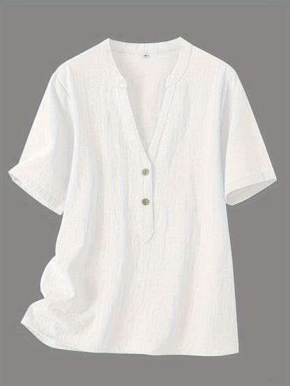Sharron - Blusa Elegante con Escote en V y Botones