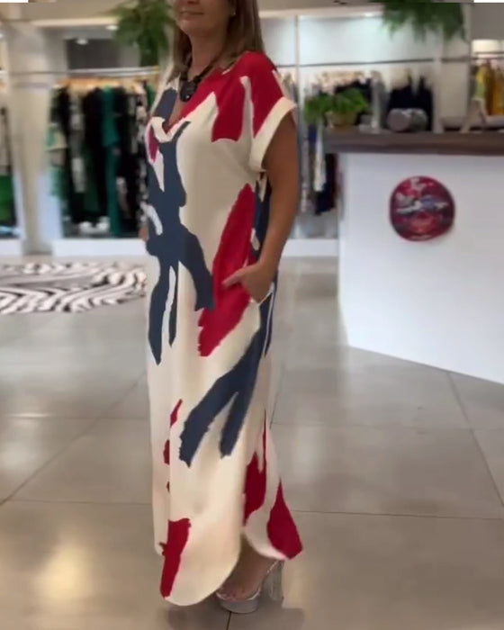 Vestido Impreso de Manga Corta
