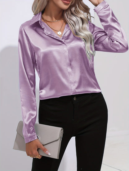 Luna - Blusa Satinada con Botones