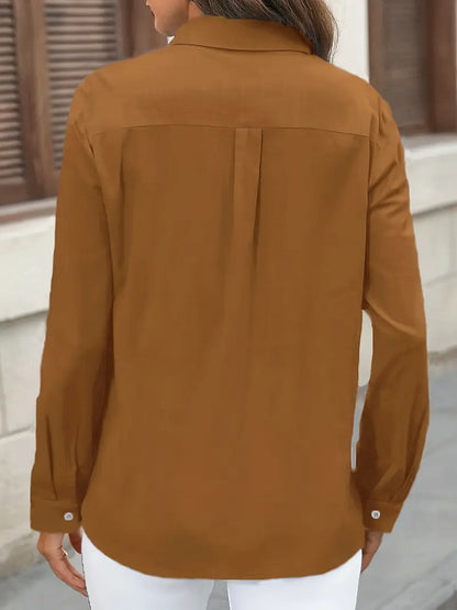 Athena - Camisa de Algodón con Bolsillos Frontales
