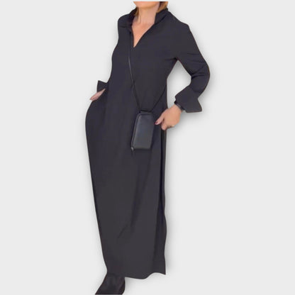 Vestido Maxi con Cuello Relajado