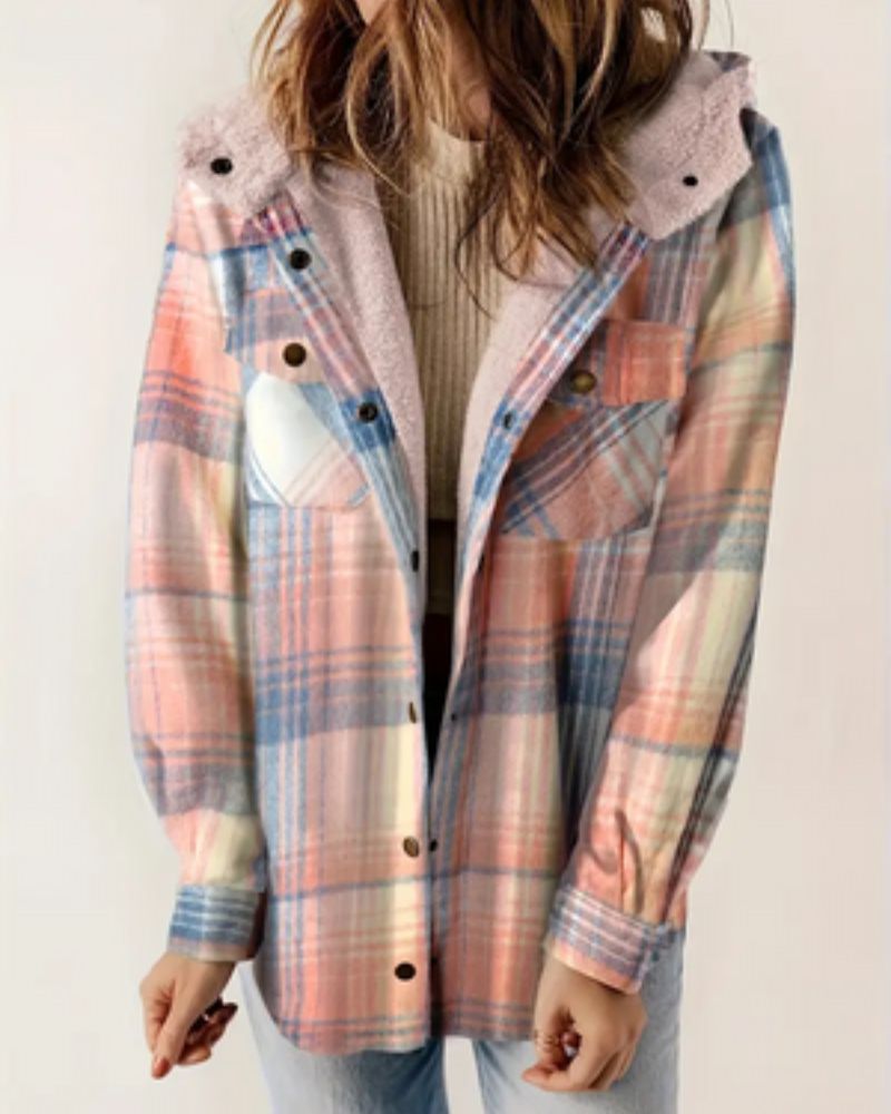 HILARY - Chaqueta a Cuadros con Forro de Sherpa