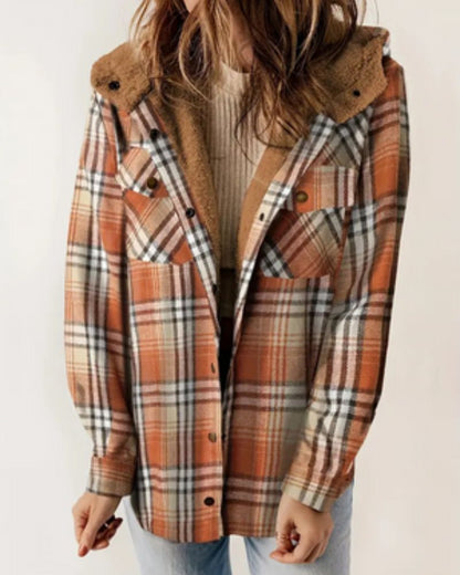 HILARY - Chaqueta a Cuadros con Forro de Sherpa