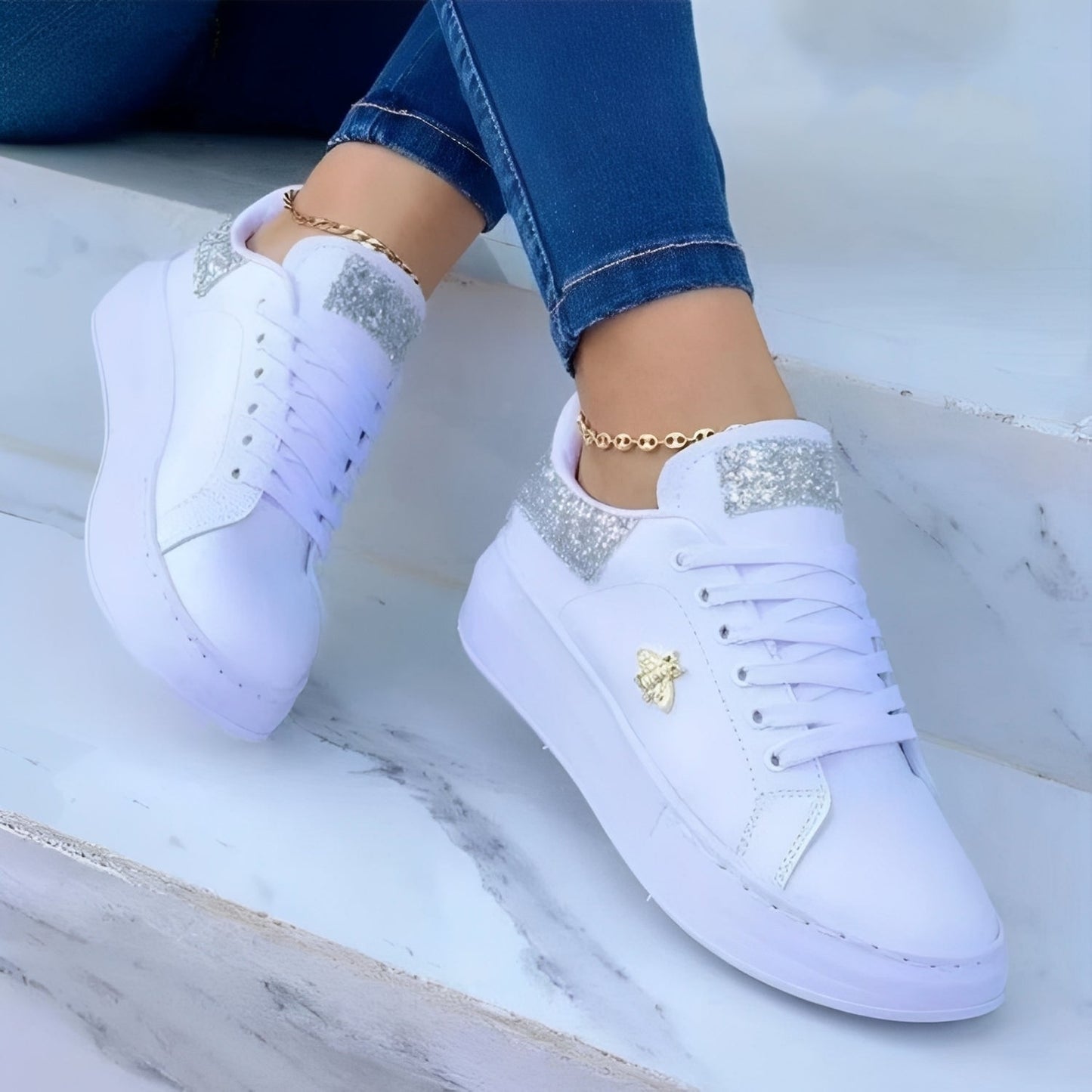 Aleena - Zapatos elegantes y brillantes para mujer