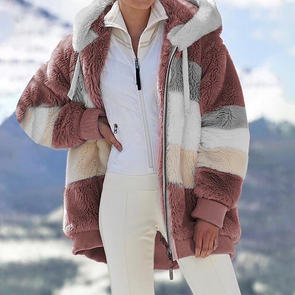 KAREN | Abrigo con Capucha Oversized de Piel Sintética y Cálido