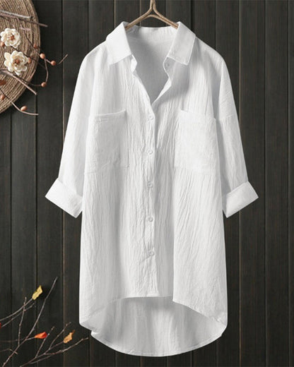 Olivia™ | Blusa Cómoda y Larga de Color Sólido