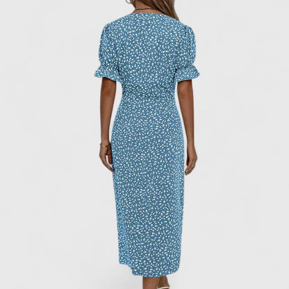 LEILA – VESTIDO ENVOLVENTE CON ENCANTO FLORAL