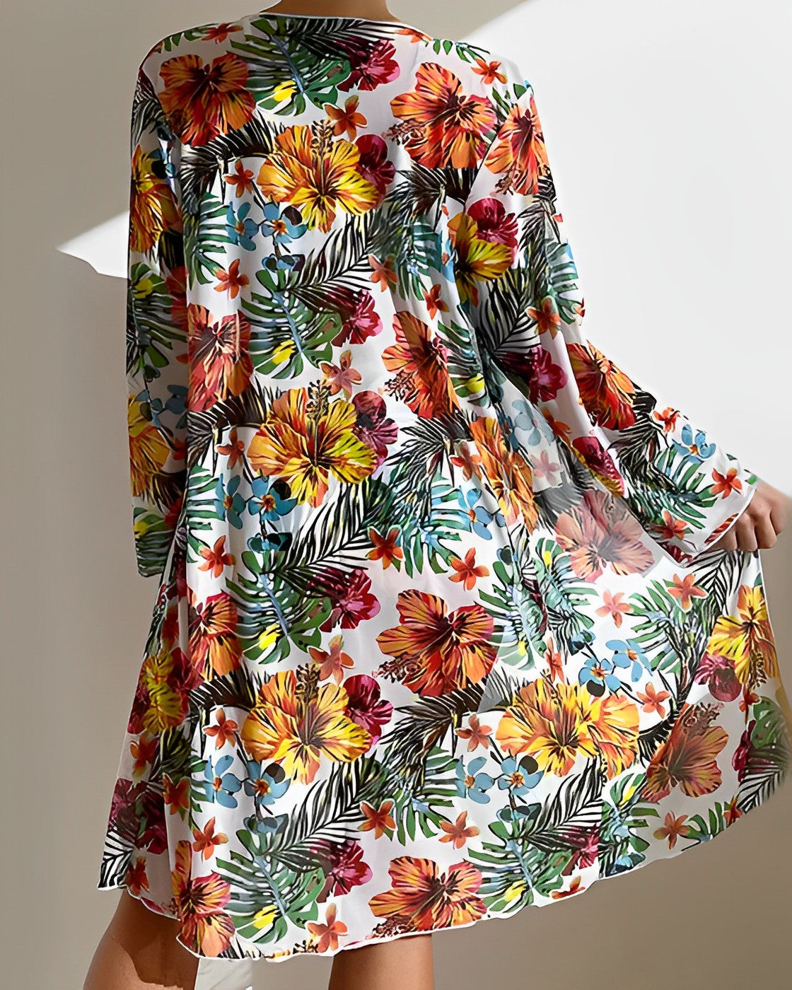 ALANI – CONJUNTO DE BIKINI CON ESTAMPADO TROPICAL Y CUBREBAÑOS