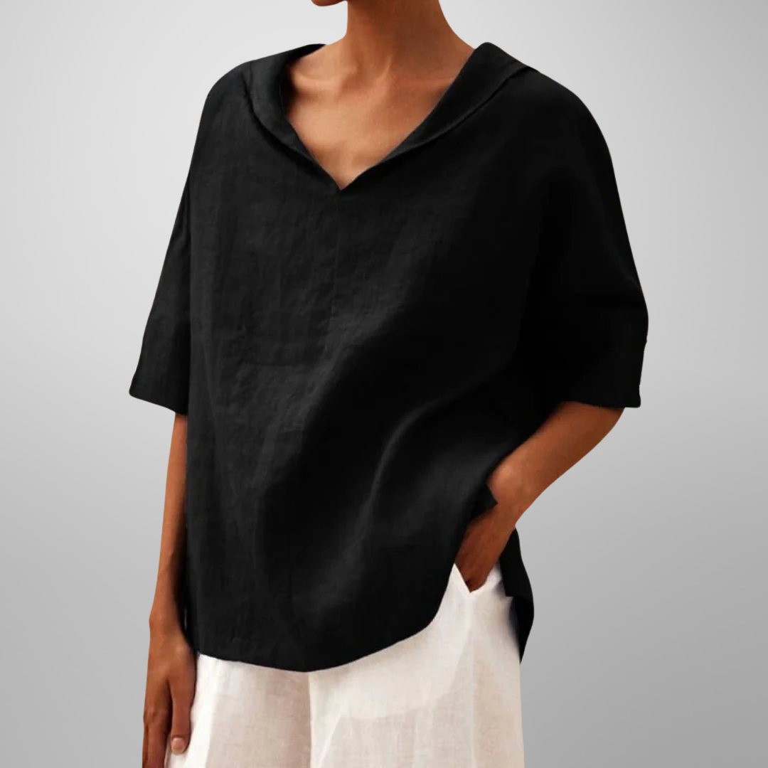 Molly – Top V-Neck con Cuello Relajado