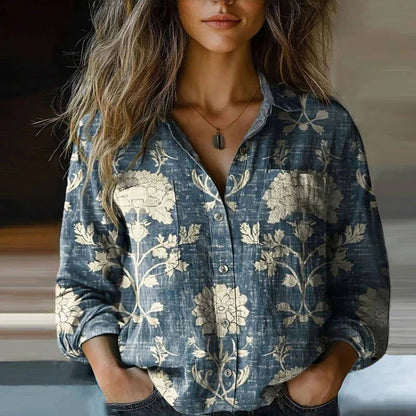 MONICA™ - BLUSA DE PRIMAVERA IMPRESA VINTAGE