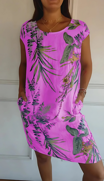 Iris - Vestido impreso casual de corte holgado hasta la rodilla