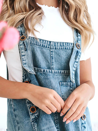 ELESSA – OVERALLS DE DENIM DE AJUSTE SUELTO EN LOOK DESGASTADO