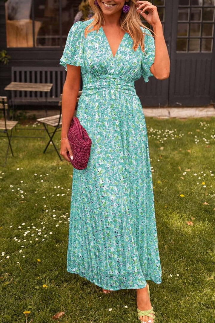 Vestido Maxi Elegante de Cuello en V Sandra