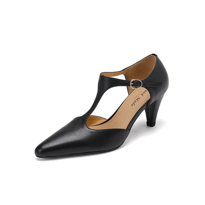 Sophie - Zapatos de cuero casuales con tira en forma de T para mujer