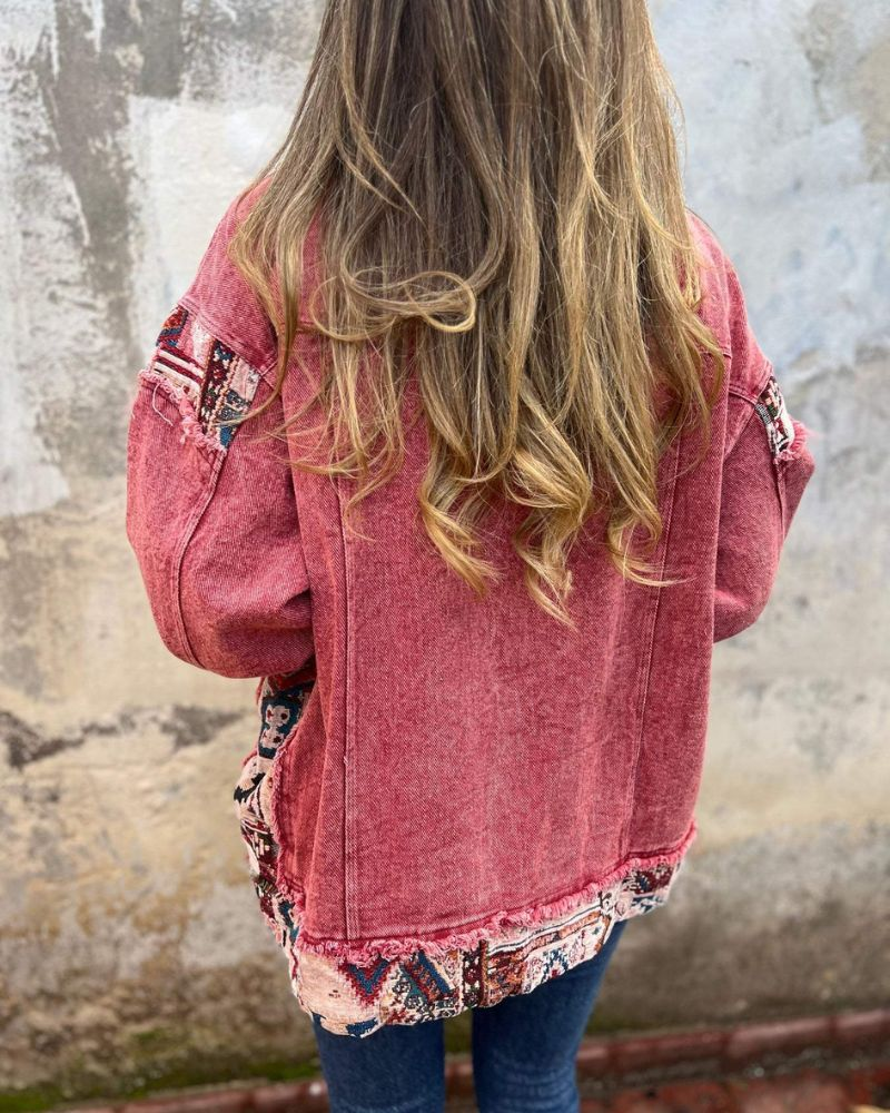 EVA - Chaqueta Casual de Denim Patchwork Premium