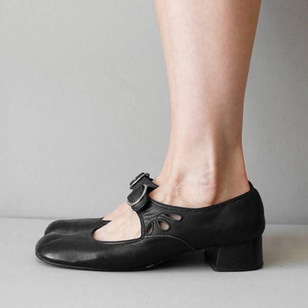 Beatrice - Sandalias con Cuña de Piel con Hebilla Ortopédica