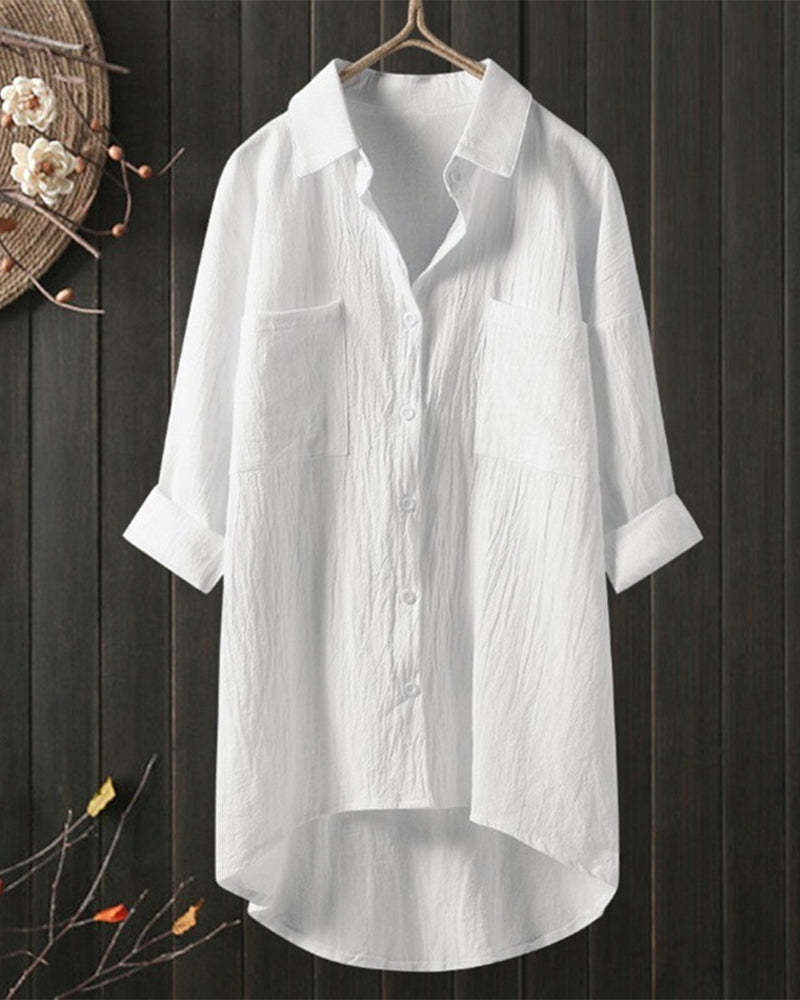 Olivia™ - Blusa Suelta y Cómoda de Color Sólido