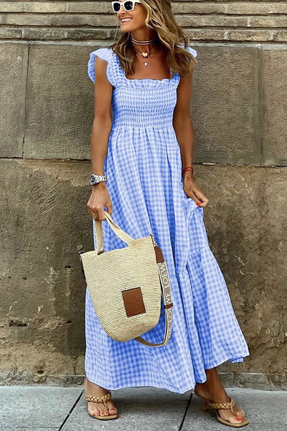 Lily™ - Elegante Vestido Maxi a Cuadros