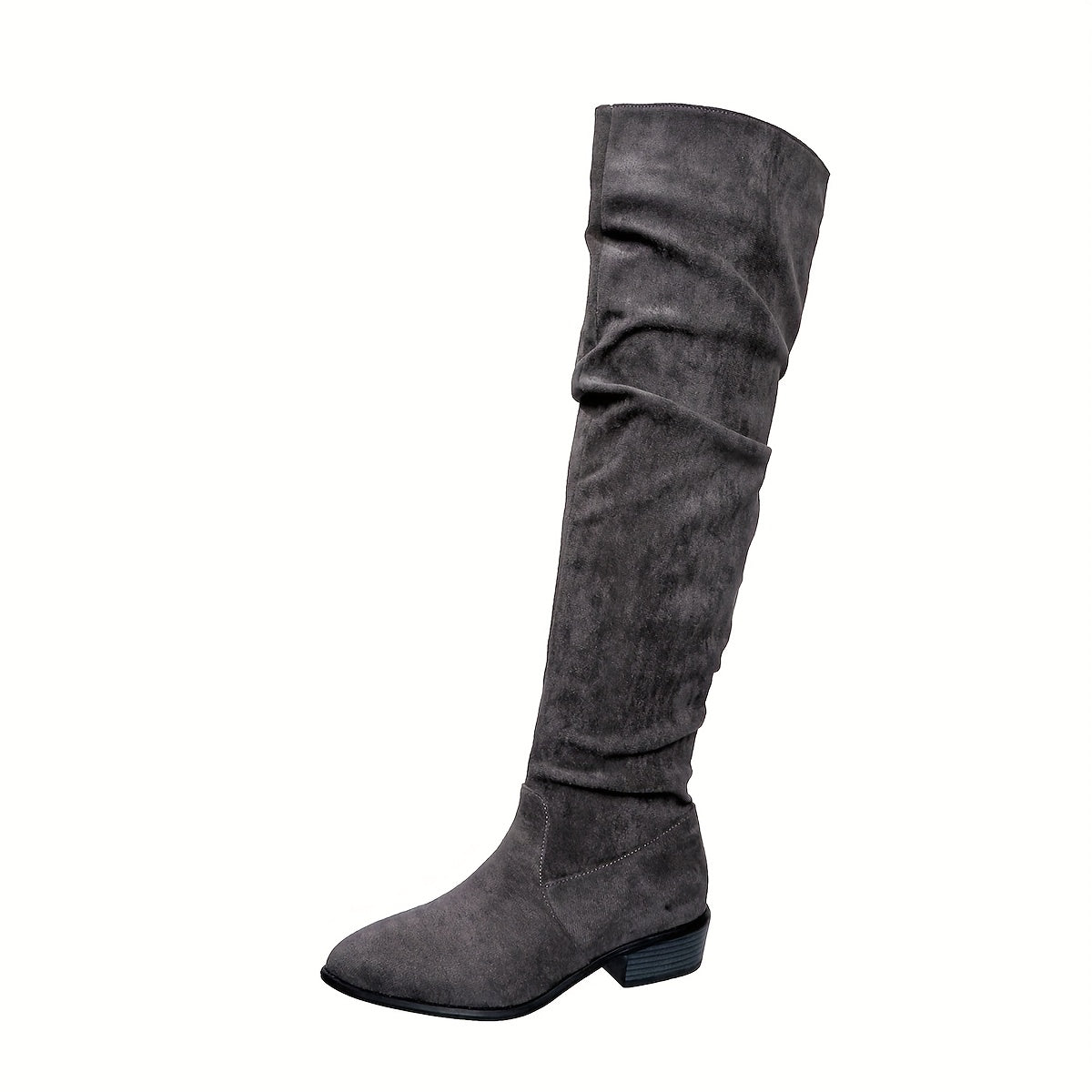 Versión alargada Botas de mujer apiladas a la moda Versátiles sobre la rodilla