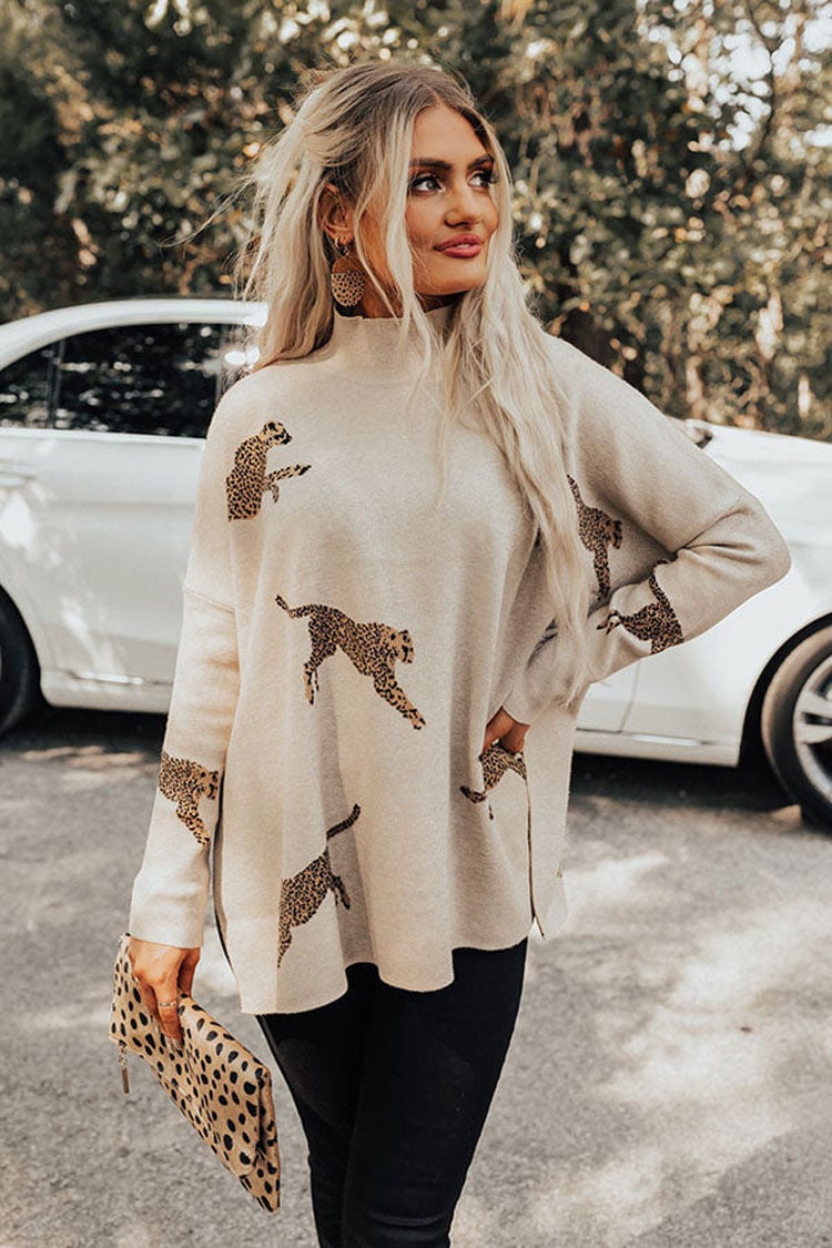 VIDA – TOP CASUAL VINTAGE CON ESTAMPADO DE TIGRE Y LEOPARDO