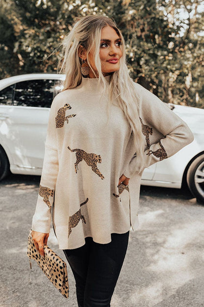 VIDA – TOP CASUAL VINTAGE CON ESTAMPADO DE TIGRE Y LEOPARDO