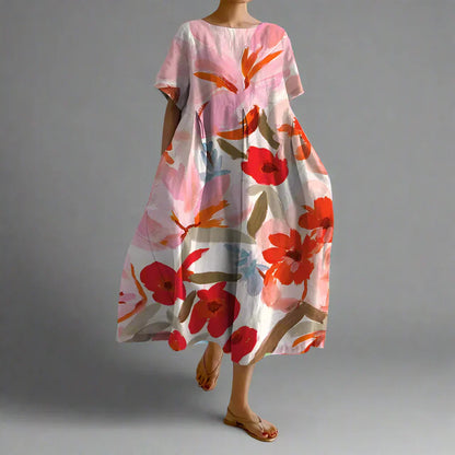 Xyrhilda | Vestido de Verano con Patrón Floral y Corte Fluido