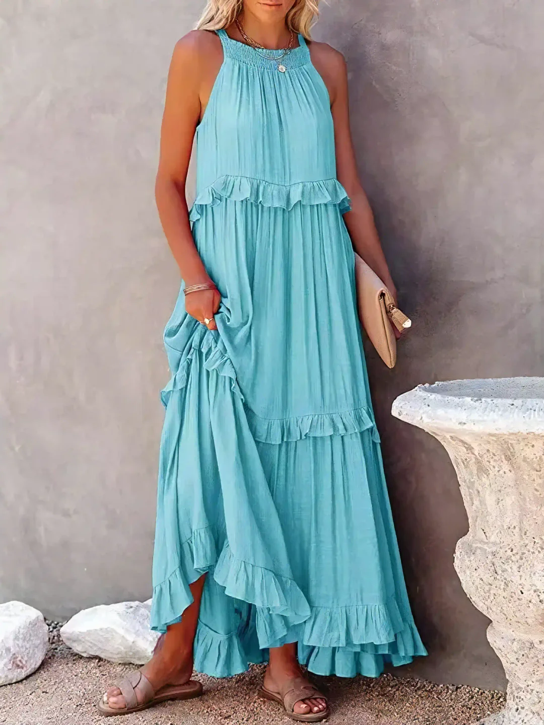 Mabel - Vestido Maxi con Volantes