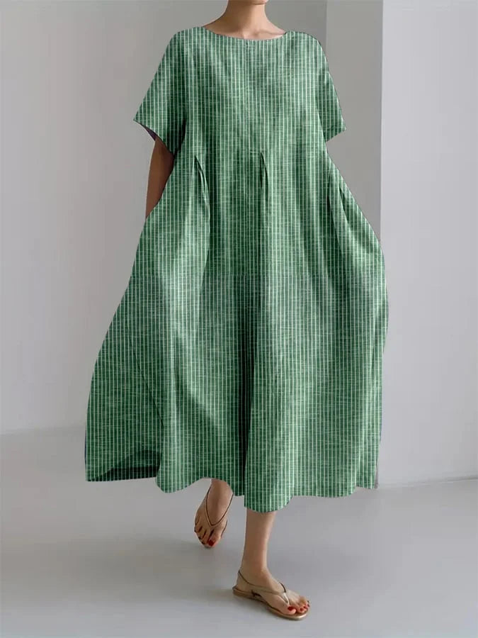 Daphne - Vestido Suelto de Rayas de Inspiración Vintage