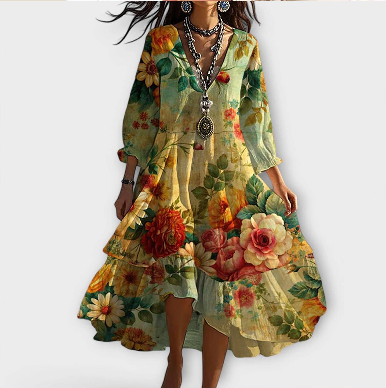 DIANA – VESTIDO BOHO FLORAL HI-LOW