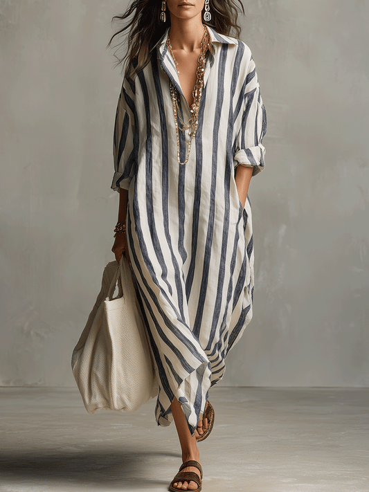 Arden | Vestido Maxi Bohemio a Rayas