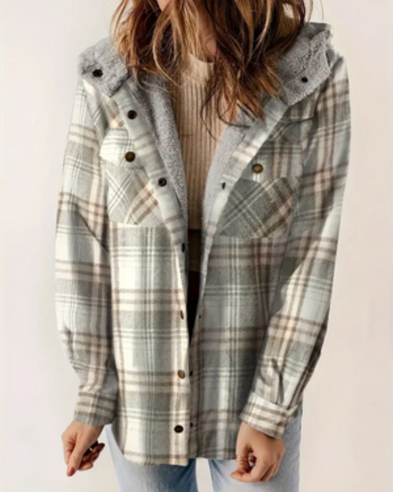 HILARY - Chaqueta a Cuadros con Forro de Sherpa