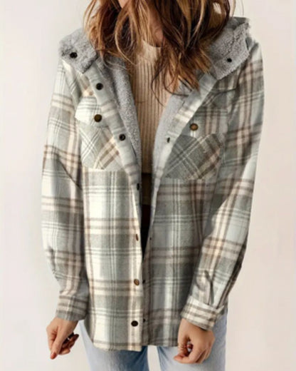 HILARY - Chaqueta a Cuadros con Forro de Sherpa