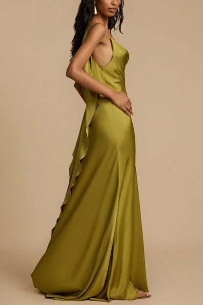 Vestido Largo Deslizante con Abertura