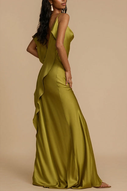 Vestido Largo Deslizante con Abertura