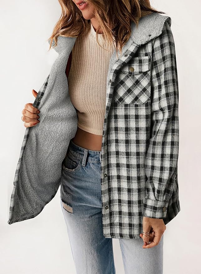 Elvessa | Chaqueta de Franela a Cuadros