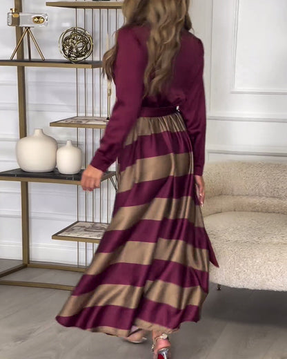 Ariana - Vestido de Elegancia Rayada