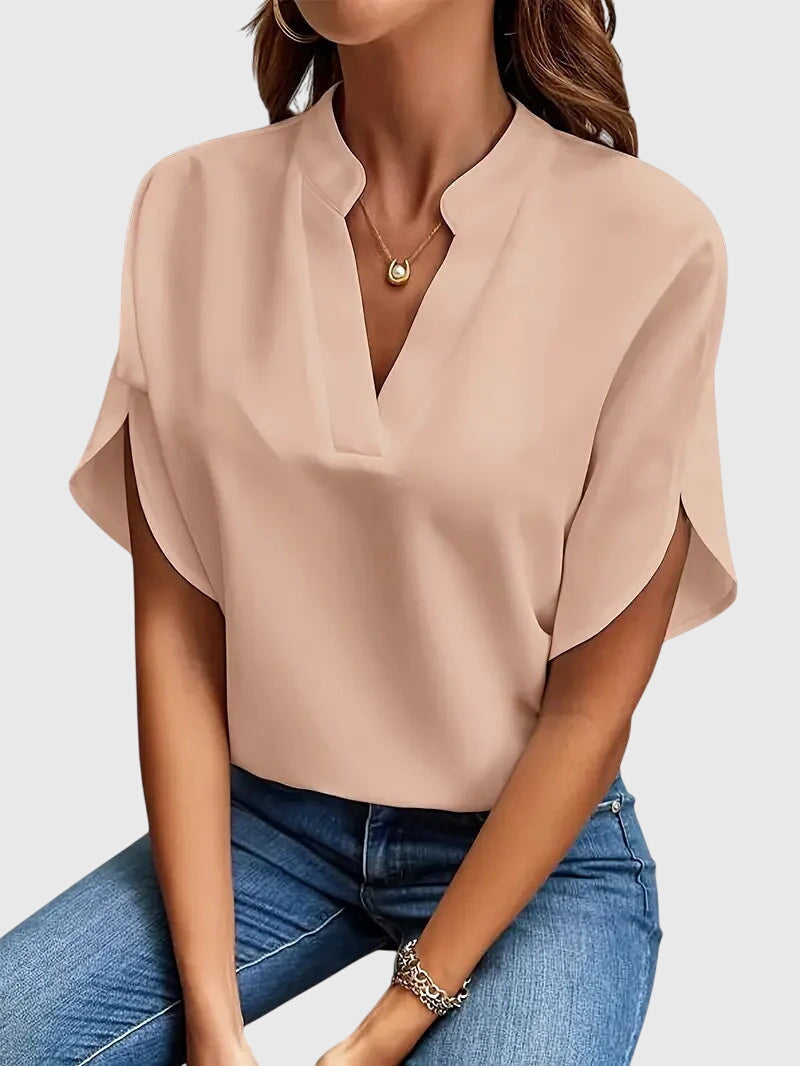 Beatrix™ | Camisa V de Cuello Suave y Elegante