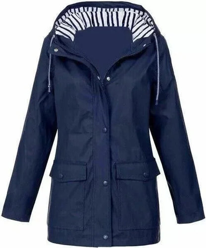 Ilektra - Chaqueta Elegante de Manga Larga Impermeable con Capucha