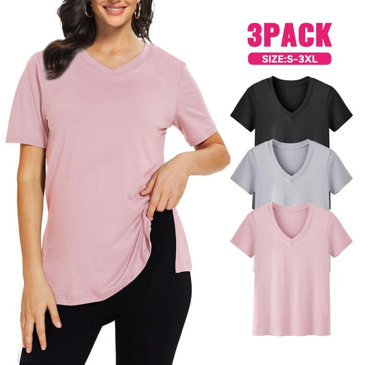 OLIVIA – CAMISETA V-NECK DIARIA (PACK DE 3)