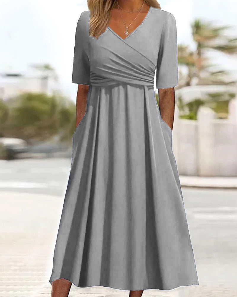 Hailey | Vestido de Verano con Escote en V y Bolsillos