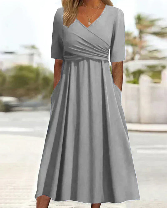 Annabelle - Vestido Cruzado de Manga Corta
