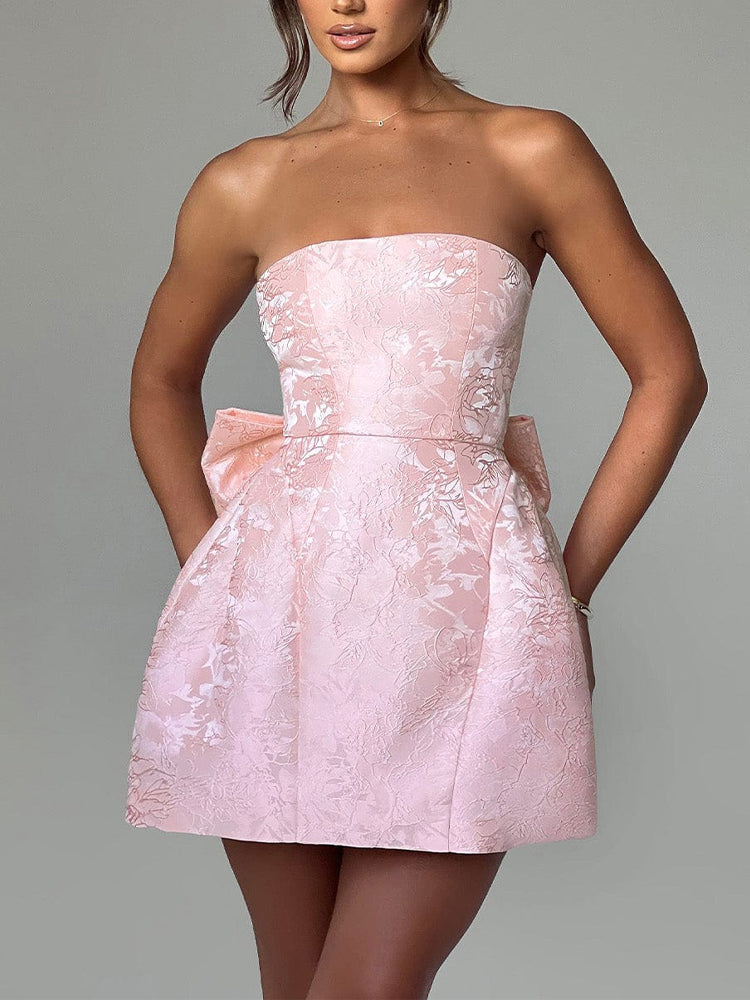 Vestido Mini de Nudo Jacquard Amelia