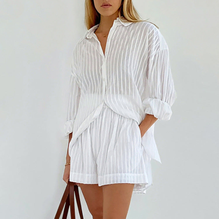 Yselia - Conjunto de Camisa Abotonada y Pantalones Cortos