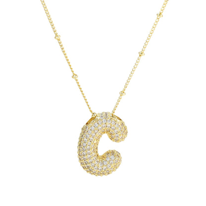 Savannah | Collar con Letra Burbuja en Diamante