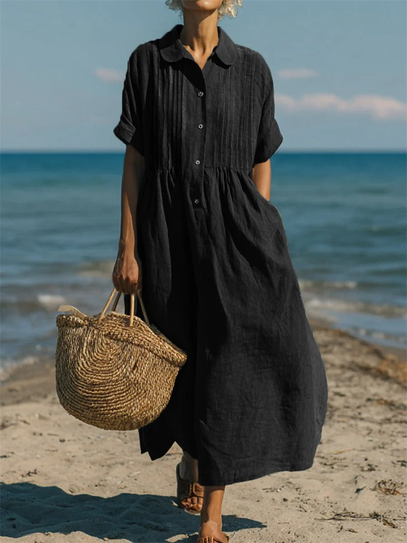 Alice™ | Vestido Camisa de Botones de Algodón