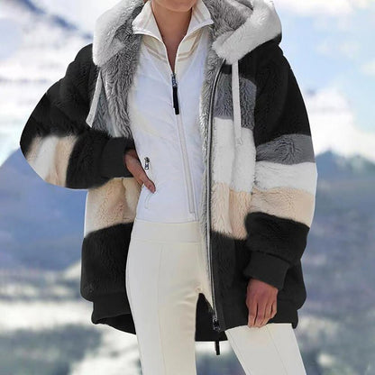 KAREN | Abrigo con Capucha Oversized de Piel Sintética y Cálido