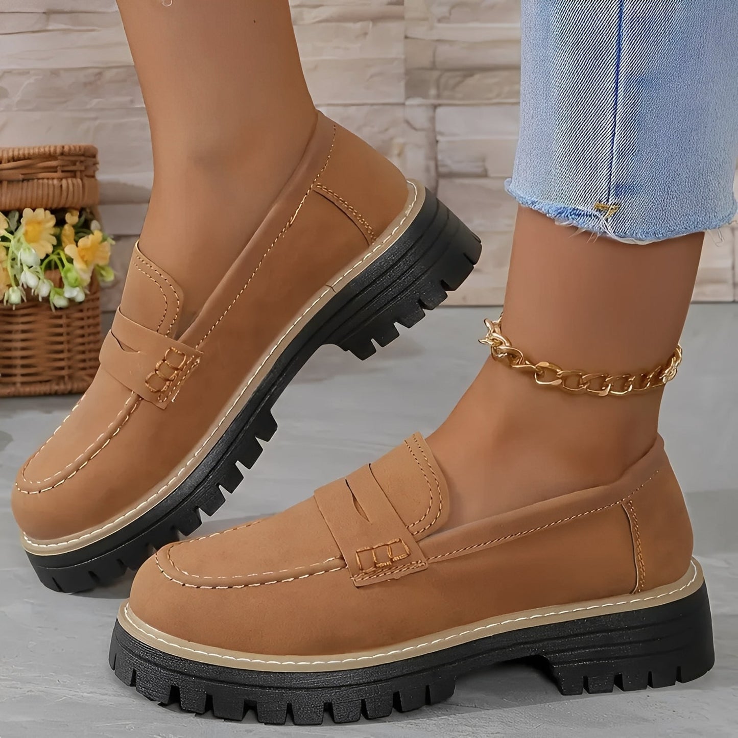 Elise - Elegantes mocasines con plataforma mate para mujer